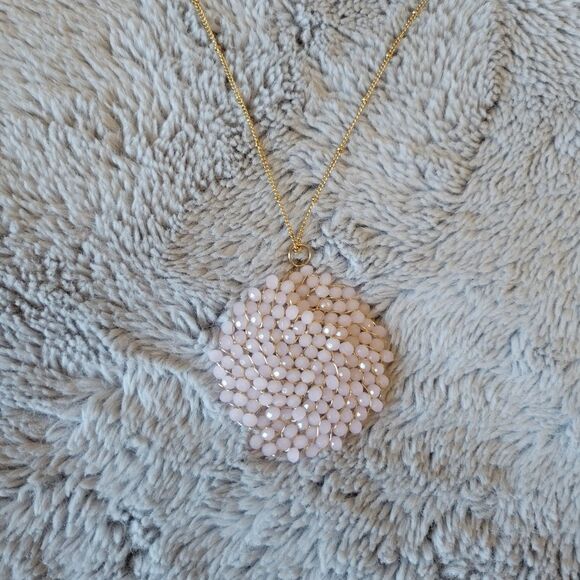 Pink Circle Crystal Pendant Necklace - Picture 9 of 9